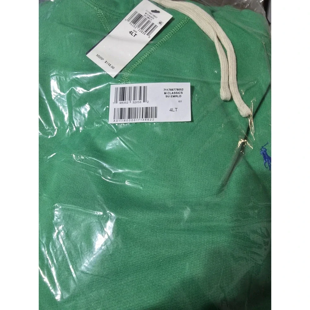 Polo Ralph Lauren Big & Tall Green Pullover Hoodie Men's Size 4XLT NWT $148